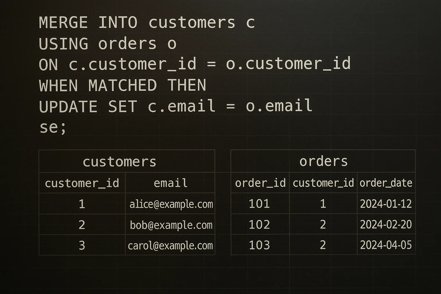 SQL merge